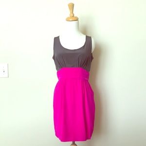 ‘Single’ Colorblock Silk Dress